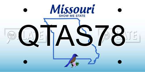 QTAS78 Missouri License Plate