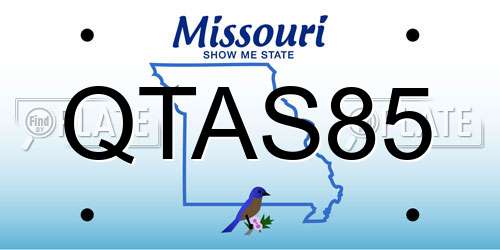 QTAS85 Missouri License Plate