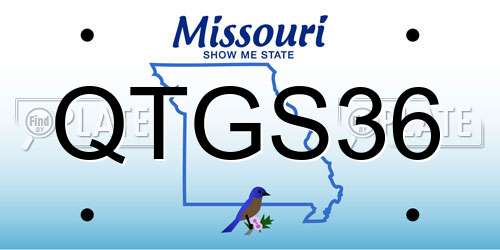 QTGS36 Missouri License Plate