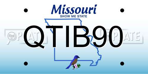 QTIB90 Missouri License Plate