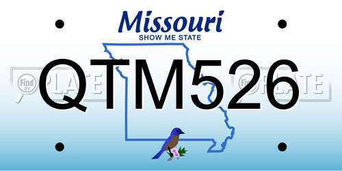 QTM526 Missouri License Plate