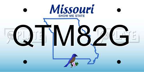QTM82G Missouri License Plate