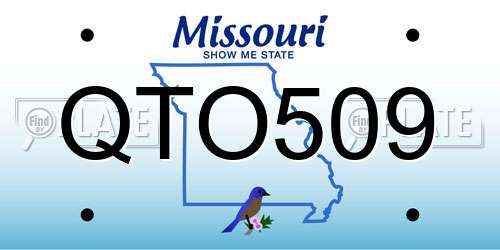 QTO509 Missouri License Plate