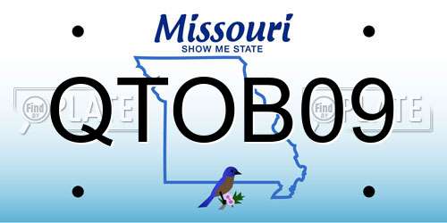 QTOB09 Missouri License Plate