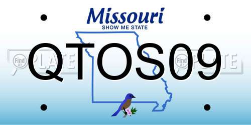 QTOS09 Missouri License Plate