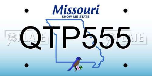 QTP555 Missouri License Plate