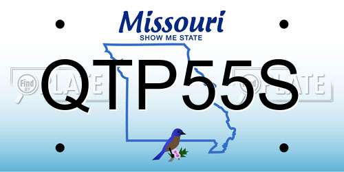 QTP55S Missouri License Plate