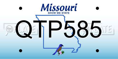 QTP585 Missouri License Plate
