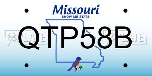 QTP58B Missouri License Plate