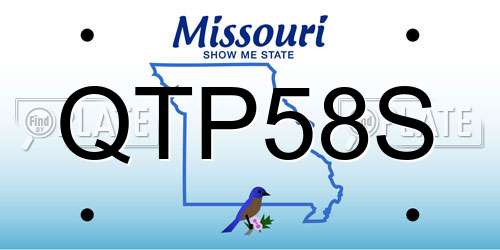 QTP58S Missouri License Plate