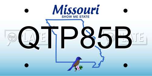 QTP85B Missouri License Plate