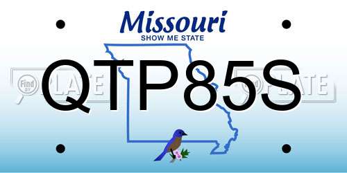 QTP85S Missouri License Plate