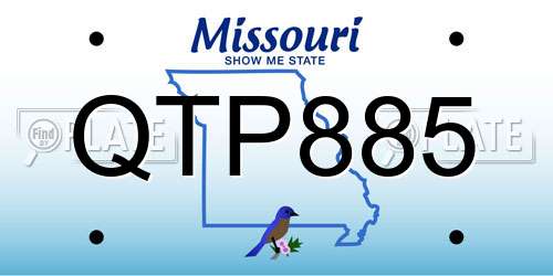 QTP885 Missouri License Plate