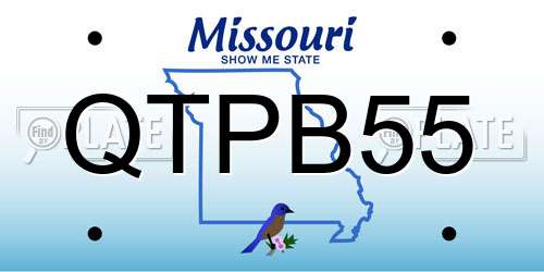 QTPB55 Missouri License Plate