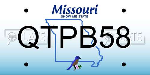 QTPB58 Missouri License Plate