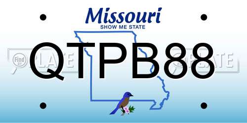 QTPB88 Missouri License Plate