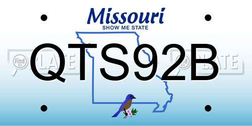 QTS92B Missouri License Plate