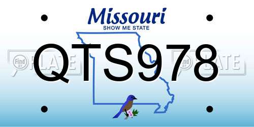 QTS978 Missouri License Plate