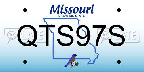 QTS97S Missouri License Plate