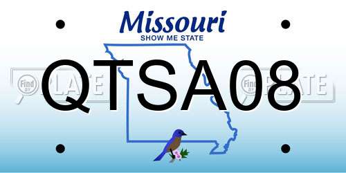 QTSA08 Missouri License Plate