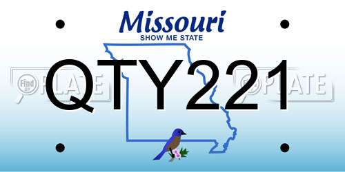 QTY221 Missouri License Plate