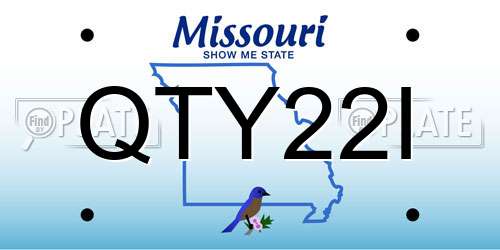 QTY22I Missouri License Plate