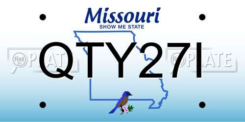 QTY27I Missouri License Plate