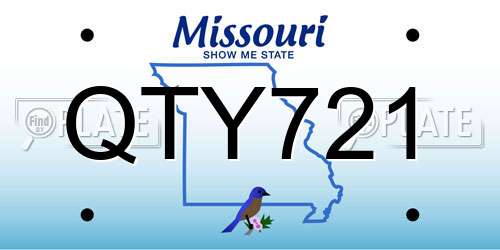 QTY721 Missouri License Plate