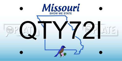 QTY72I Missouri License Plate