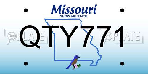 QTY771 Missouri License Plate