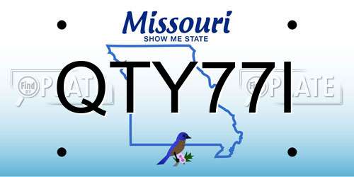 QTY77I Missouri License Plate