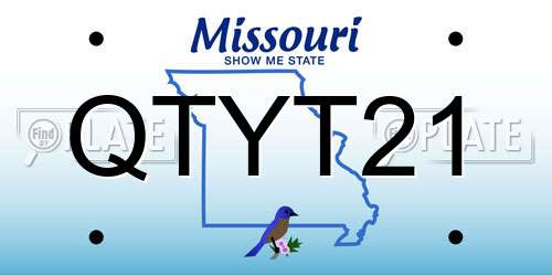 QTYT21 Missouri License Plate