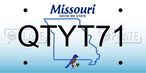 QTYT71 Missouri License Plate