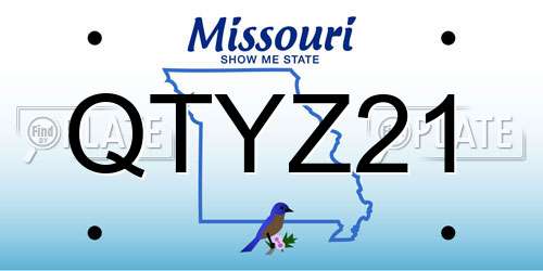 QTYZ21 Missouri License Plate
