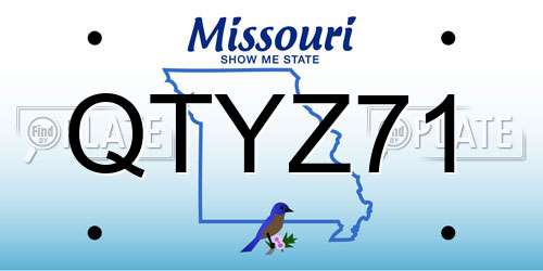 QTYZ71 Missouri License Plate