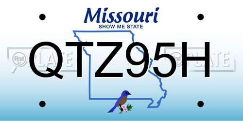 QTZ95H Missouri License Plate