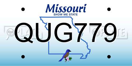 QUG779 Missouri License Plate