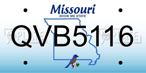 QVB5116 Missouri License Plate