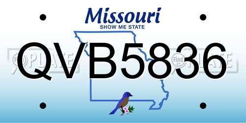QVB5836 Missouri License Plate