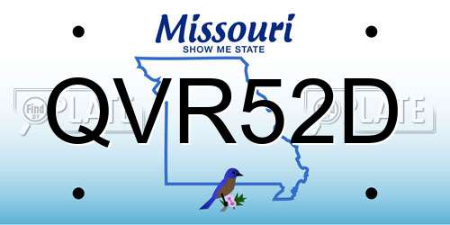 QVR52D Missouri License Plate