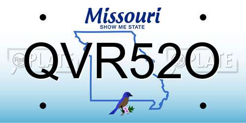 QVR52O Missouri License Plate