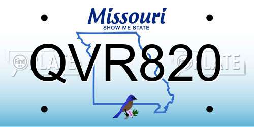 QVR820 Missouri License Plate