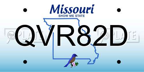 QVR82D Missouri License Plate