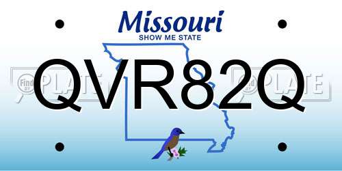QVR82Q Missouri License Plate