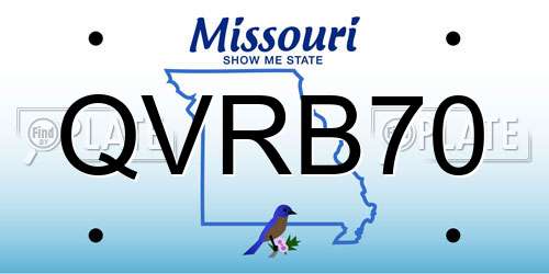 QVRB70 Missouri License Plate
