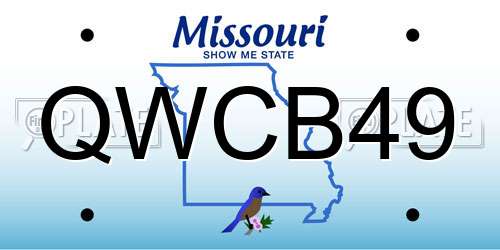 QWCB49 Missouri License Plate
