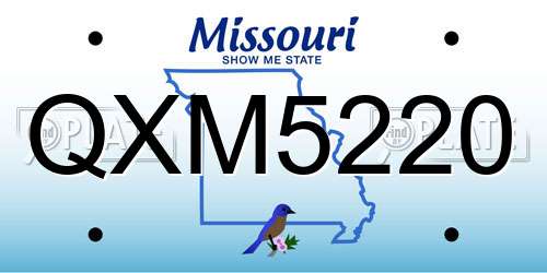 QXM5220 Missouri License Plate