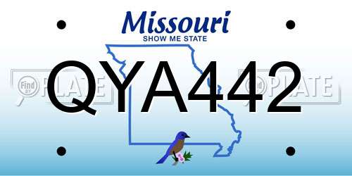 QYA442 Missouri License Plate