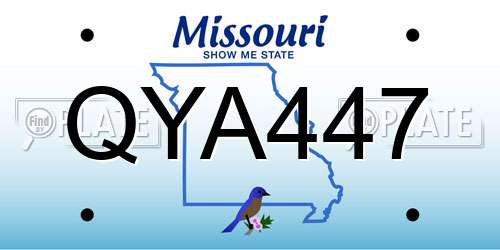 QYA447 Missouri License Plate