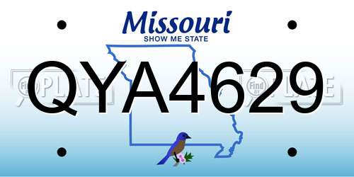 QYA4629 Missouri License Plate